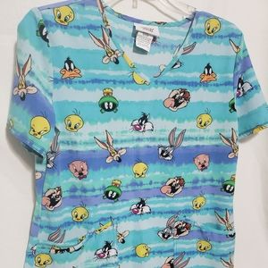 Looney Tunes Scrub Top Small